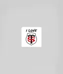 Autocollant I love Stade Toulousain Blanc