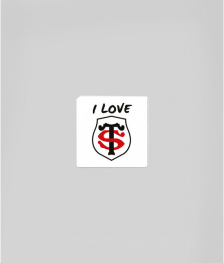 Autocollant I love Stade Toulousain Blanc