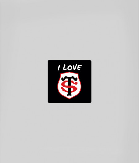 Autocollant I love Stade Toulousain Blanc