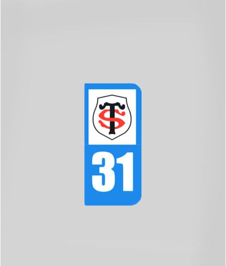 Autocollant Plaque Immatriculation voiture et moto stade toulousain