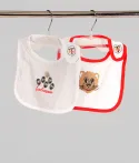Set Bavoir Bébé Ballons Stade Toulousain gris et blanc 1