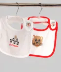 Set Bavoir Bébé Ballons Stade Toulousain gris et blanc 2